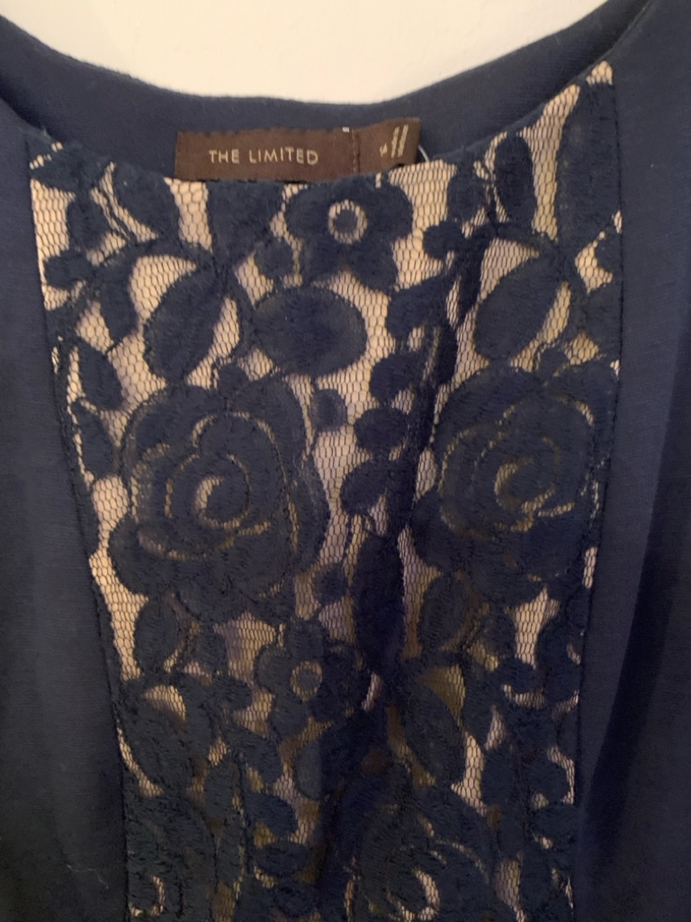 The Limited Navy Dress with Black Lace Panel Size 14 NWT retail 108.00 - Picture 2 of 6